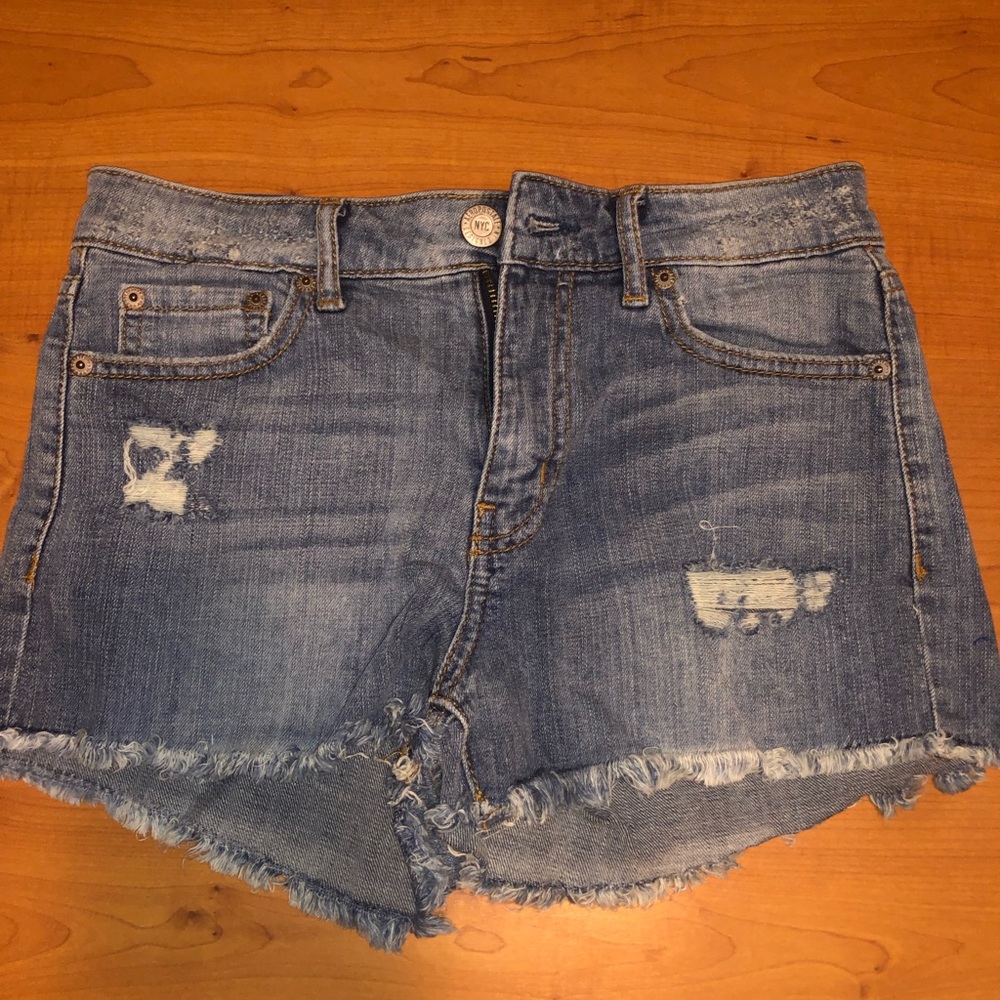 aeropostale high waisted shorty jean shorts
